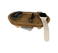 Genérico Risers for Decor - Wooden Pedestal, 19.8x11.8x4.3cm Display Stand for Kitchen Sink, Oval Base with Refined Texture, Home Accent, Perfume Holder for Bathroom Toilet and Coffee Bar