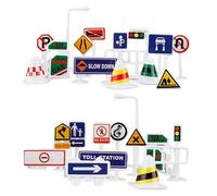 Genérico Road Tape DIY Traffic Sign Set - 28PCS Removable Road Tape Railway Play Set | PP Kids Traffic Signs Parking Scene Toy Educational RoadLayout Toy for Kids Play Learning