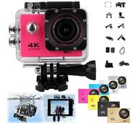 Genérico Roamix Vision 4k Action Camera, Roamix Vision+ 4k, HD Waterproof Sports CAM, with Wi-Fi, 140° Wide-Angle Lens (Pink,32g)