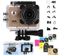 Genérico Roamix Vision 4k Action Camera, Roamix Vision+ 4k, HD Waterproof Sports CAM, with Wi-Fi, 140° Wide-Angle Lens (Gold,32g)