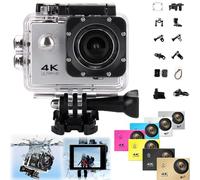 Genérico Roamix Vision 4k Action Camera, Roamix Vision+ 4k, HD Waterproof Sports CAM, with Wi-Fi, 140° Wide-Angle Lens (Silver,12g)