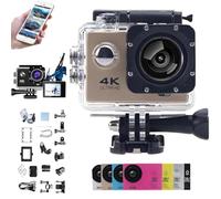 Genérico Roamix Vision 4k, Roamix Vision Camera, Roamixs Vision Pro 4k Camera, HD Waterproof Outdoor Underwater Cameras, Diving Sports Cameras with WiFi, 140° Wide-Angle Lens (Gold)