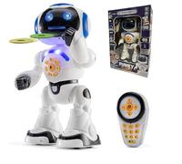 Generico Robot teledirigido interactivo Maxi teledirigido camina baila parlante lanza discos cuenta historias programable graba y repite tu voz Maxi Robot con mando a distancia juguete (A)