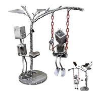 Genérico Robotic Love Confession Ornament, Handcrafted Metal Robotics Sculpture Art Ornament, Robot Desk Decor with Swing Romantic for Anniversaries,Valentine's Day,Weddings