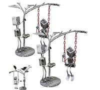 Genérico Robotic Love Confession Ornament, Handcrafted Metal Robotics Sculpture Art Ornament, Robot Desk Decor with Swing Romantic for Anniversaries,Valentine's Day,Weddings