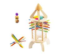 Genérico Rocket Toy - 13.7 Inch Kids Rocket | Wooden Color Sorting Game | Educational Puzzle Activity - Interactive Learning Toy for Boys and Girls to Develop Cognitive Skills Creativity