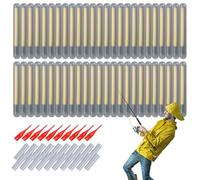 Genérico Rod Tip Glow Sticks 50 Pack | Fluorescent + ABS Durable Fishing Accessories | Glow in The Dark Terminal Tackle Floats for Outdoor Night Fishing, Easy Bite Detection, Angler Gear