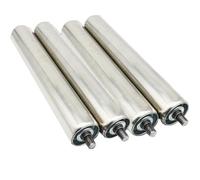 Genérico Rodillo transportador de 2" de diámetro, sin Motor, de 10 a 28" de Largo, Ideal para logística, Uso agrícola y portuario, Repuesto de Banda Industrial, Juego de 4 (D: 50 mm, L: 11,8 pulg.)