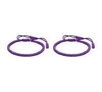 Genérico Rodonita Valentine Pulsera Rosa Anillos Woven Rope Knot Pulseras para Hombre Mujer Rosa Pulsera Mm Anillos, One Size*2, Nankan Wire, No es una piedra preciosa