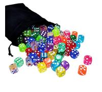 Genérico Role Playing Dice - 100pcs Dice Bulk Pack Game Drawstring Carrying