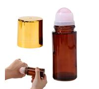 Genérico Roll On Bottles - 50ml Amber Glass Oil Roller, Refillable Empty Essentiall Oil Applicator Bottles for Perfume Aromatherapy DIY Blends Travel Gym Bag Self Care Relaxation Use