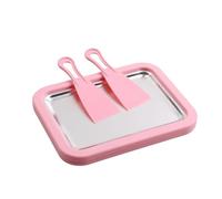 Genérico Rolled Ice Cream Tray - Food-Grade Stainless Steel Cold Plate, Portable Ice Cream Making Station with 2 Scrapers for Spreading and Rolling, Dessert for Shops, Parties, Outdoor Kitchen