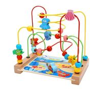 Genérico Roller Coaster Bead Maze, Wooden Maze Toy, Toddler Sensory Track Toy, Interactive Table Activity for Kids Age 1-3, Hand-Eye Coordination & Fine Motor Development Play Tool, Oceaan