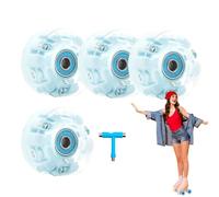 Genérico Roller Skate Wheels - 5.8x3.2cm PU Quad Wheels, 82A Hardness, Magnetic LED Light | Indoor Skating Whels for Roller Skates, Smooth Glide, Stylish Weels, Comfort Stability Fun Skating Accessor