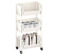 Genérico Rolling Cart Organizer, Multitier Book Carts, 11.61x7.68inwheel Mobile Storage, Spacious Authentic Design, Smooth Rolling Wheels for Study Room Classroom Small Spaces