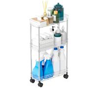 Genérico Rolling Cart, Tiered Organizer, Rolling Utility Cart, for Bathroom, Living Room, Kitchen, Multifunctional, Compact and Space Saving Storage Solution, Product Weight is 1650g