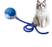 Genérico Rolling Interactive Ball, Cat Toy, Adjustable Unpredictable Motion Smooth Ball Interactive for Bored Indoor Adult Cats, Diameter 5.1cm, Length 40cm, Blue, Yellow, Red, Gray