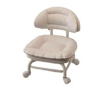 Genérico Rolling Low Stool with Backrest - Swivel Chair On Silent Casters