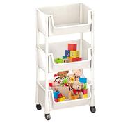 Genérico Rolling, Multi Tier Book Cart, Wheeled Storage, White, Toys Organizer, Stationery Holder, Snack Storage, Compact Design, Small Rooms, Narrow Spaces, Study Room, Classroom