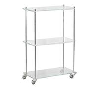Genérico Rolling Serving Cart - Acrylic Cart for Bathroom,3-Tier Service Trolley for Home Apartment Living Room Kitchen Bathroom Study Balcony Patio Office Hotel Restaurant Wedding Bartenders