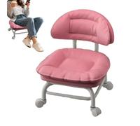 Genérico Rolling Stool with Backrest - Swivel Chair with Silent Casters