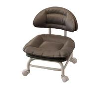 Genérico Rolling Stool with Backrest - Swivel Chair with Silent Casters