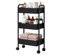 Genérico Rolling Storage Cart, 3-Tier Movable Storage Organizer, Multifunctional Shelf Trolley for Kitchen, Bathroom, Office, Laundry Room, Art Supplies, Craft Tools