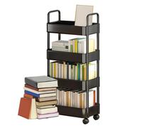 Genérico Rolling Storage Cart - ABS | Multifunctional Movable Storage Organizer with Handles | Rolling Utility Cart, Mobile Bookshelf For Home Kitchen Living Room Bathroom Office
