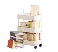 Genérico Rolling Storage Cart - ABS | Multifunctional Movable Storage Organizer with Handles | Rolling Utility Cart, Mobile Bookshelf For Home Kitchen Living Room Bathroom Office