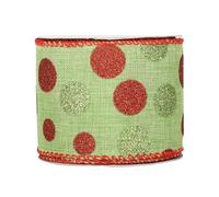 Genérico Rollo De Cinta Artesanal - Cinta Navideña para Manualidades | Cintas Decorativa Navideña con Patrón De Puntos | Cintas Artesanal Navideñas para Decoraciones Navideñass