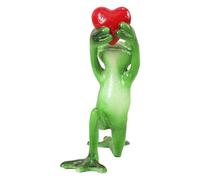Generico Romantic Frog Figurine - Resin Frog Sculpture | Green Frog Statue Decor | Novelty Funny Frog Figurine | Frog Couple Decoration | Frog Couple Resin Figurine for Valentine's Day Propose
