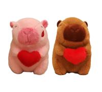 Genérico Romantic Plush Doll - Capybara Stuffed Toy for Valentine | Soft Plush Material with Cartoon Design, 20cm Adorable Bedside Sofa Car Companion, for Couples