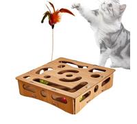Generico Rompecabezas De Gatos | Juguetes Interactivos Para Gatos | Espalona De Gatitos De Estimulación Mental Box,Rompecabezas De Madera Interactivo Jugar Caja De Laberintos Para El Enriquecimiento