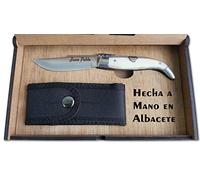 Genérico Roncero Navaja Teja Albacete MIKARTA 8,5 cm. Personalizada con tu Nombre. Beig