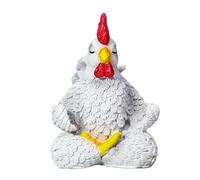 Genérico Rooster Figurine - 2.95x3.94x4.13 Inches Yoga Chicken Figurine Modern Art Sculpture | Resin Sculpture Funny Desk Decor, Home Decorations For Women Men Bedroom Living Room Kitchen Farmhouse
