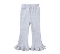 Genérico Ropa Chica Tollder Girl Cintura Alta Elástica Adelgazar Pierna Pantalones Casual Largos Campana Bajo Pantalones (Grey,3-4 Años)