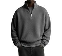 Genérico Ropa De Chándal Para Hombre - Sudadera Casual Hombre Moda Sudadera De Manga Larga Flexible Chaqueta De Cuello Alto Minimalista Sudadera Baggy Confort, Dark Gray, 3XL