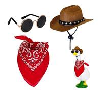 Genérico Ropa De Ganso De Porche,Decorativo del Oeste 3 Piezas - Disfraz Ganso Hormigón con Sombrero para Jardín - Exterior Patio Patio Trasero Jardín Césped Sendero Clase