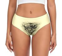 Genérico Ropa Interior con Estampados de triángulos ingeniosos: Braguitas Divertidas con Estampado gráfico para Uso Diario y originalidad (Light Yellow M)