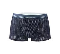 Genérico Ropa Interior de Malla para Hombre, Calzoncillos de Malla Transpirables de Seda Helada, bañadores Finos Transparentes, Calzoncillos sexys Suaves Calzoncillo Rojo (B, L)