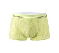 Genérico Ropa Interior de Malla para Hombre, Calzoncillos de Malla Transpirables de Seda Helada, bañadores Finos Transparentes, Calzoncillos sexys Suaves Calzoncillo Rojo (D, XXL)