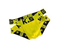 Genérico Ropa Interior para Hombre con Estampado de Letras, Tiro bajo y Ajuste cómodo, Ideal para Uso Diario, Deporte y Verano, en algodón Transpirable y elástico (Yellow, L)