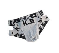 Genérico Ropa Interior para Hombre con Estampado de Letras, Tiro bajo y Ajuste cómodo, Ideal para Uso Diario, Deporte y Verano, en algodón Transpirable y elástico (Grey, XL)