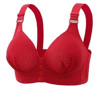 Genérico Ropa Interior Real Bralettes cómodos inalámbricos para Mujer, Bralettes sin Costuras, Cuello en V, Transpirable, Acolchado, Sujetador Diario Tiras para El Pecho (Red, M)