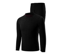Genérico Ropa Interior Térmica para Hombres Deportes Conjuntos Térmicos con Forro Polar Talla Grande Bodywarmer Conjunto Interior Camisa Y Pantalon De Invierno Elástica Carrera Ropa Interior Térmica