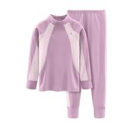Genérico Ropa Interior térmica para niñas Conjunto de Pantalone Polar Bicolor Prendas cómodas Capa Base Infantil Ropa Abrigada niños (Light Purple, 7-8 Years)