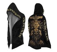 Genérico Ropa medieval para hombre, disfraz de vikingo, sudadera con capucha Odín Mitos, chaqueta otoño-invierno, sudadera escandinava, capa, gótica, chaqueta para el tiempo libre, para cosplay