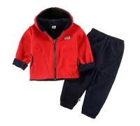 Genérico Ropa para bebé recién Nacido, niña, niño pequeño, Chaqueta Polar, Conjunto Neutro, Sudadera con Capucha de Invierno (Red, 8-10 Years)