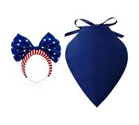 Genérico Ropa Para Ganso De Jardín,Celebración 250 Aniversario Rojo Azul,Kit Bandana y Diadema para Estatua Ganso 43 y 58 cm | En Jardín, Patio, Césped, Terraza, y