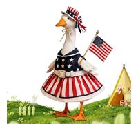 Genérico Ropa para Ganso De Porche - Vestido Estampado De Estrellas Y Bandera Americana - Estacional para Ganso 58 cm,para Exteriores Jardín Sendero Patio Trasero y Delantero Césped Entrada Puerta